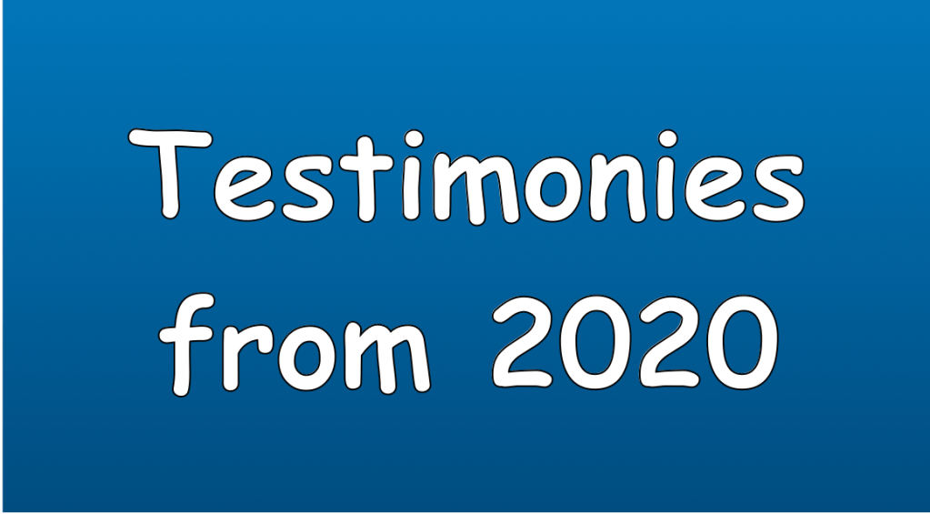Testimonies from 2020