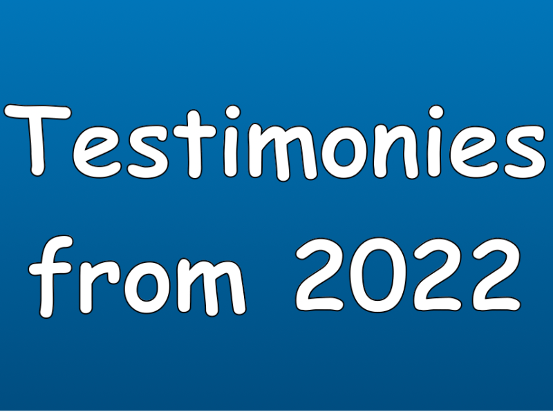 Testimonies from 2022